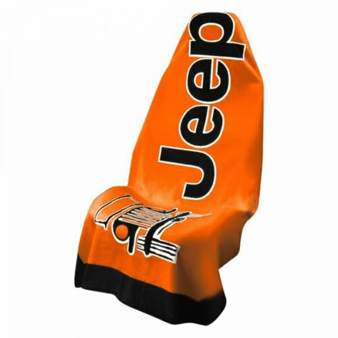 Seat Armour Seat Protector Cover/Towel w/ Jeep Logo- Orange Towel 2 Go