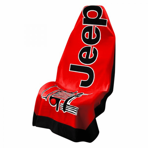 Seat Armour Seat Protector Cover/Towel w/ Jeep Logo - Red Towel 2 Go