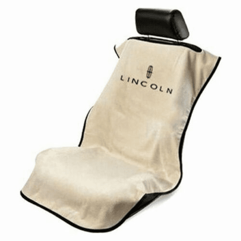 Seat Armour Seat Protector Cover/Towel w/ Lincoln Logo - Tan