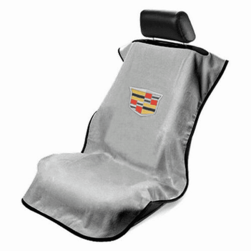 Seat Armour Seat Protector Cover/Towel w/ New Cadillac Logo - Gray
