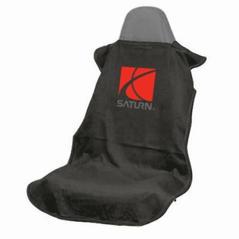 Seat Armour Seat Protector Cover/Towel w/ Saturn Logo - Black