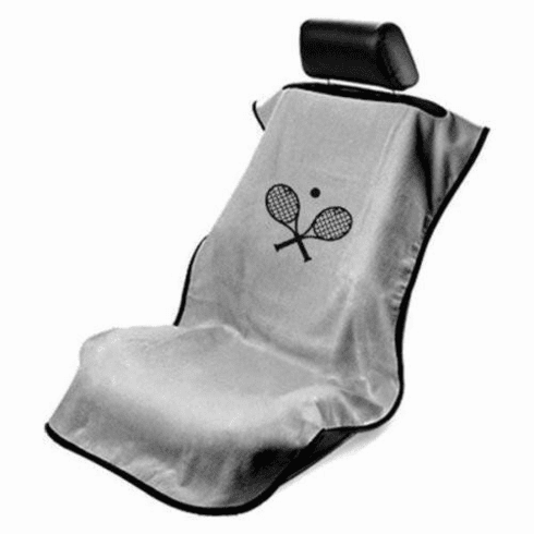 Seat Armour Seat Protector Cover/Towel w/ Tennis Racquet Logo - Gray