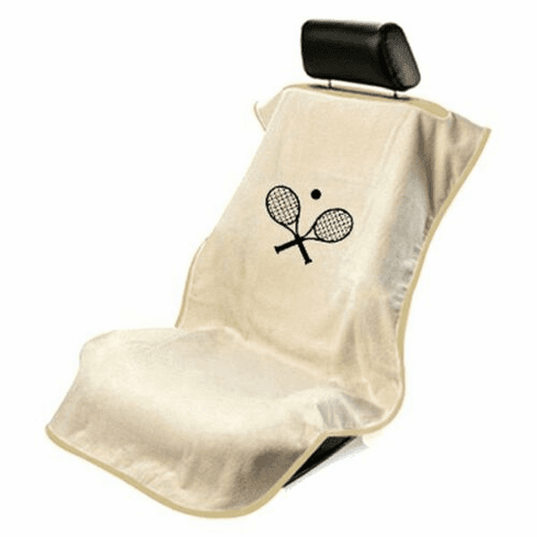 Seat Armour Seat Protector Cover/Towel w/ Tennis Racquet Logo - Tan