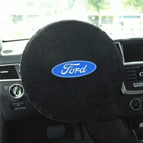 Seat Armour Steering Wheel Cover w/ Ford Logo - Black