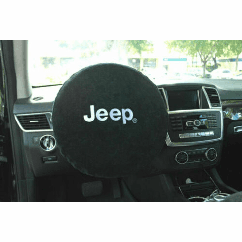 Seat Armour Steering Wheel Cover w/ Jeep Logo - Black