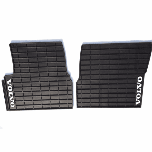 Volvo Truck VN VNL VT OEM Black Rubber Floor Mats W/ Logo Fits 1998-2017