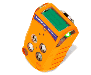 Crowcon Gas-Pro IR 4-Gas Confined Space Entry Monitor, CO (0-500ppm)/O2/LEL IR CH4/PID, Non Pumped, includes Flow Plate and Multi Region PSU - GPF-0011-NU-A