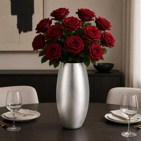 AMARYLLIS 15" Solid Gilded Vase