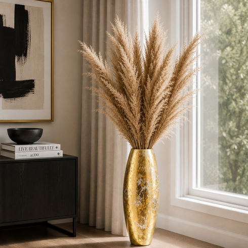 AMARYLLIS 20" Marble Gilded Vase