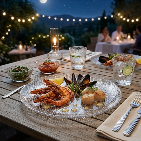 CABANA Glass Dinner Plate