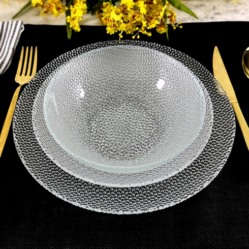 CABANA Glass Dinner Plate Set