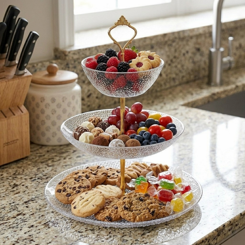 Cabana Glass Tiered Plate