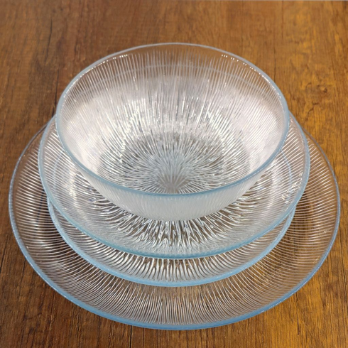 CASCATA 16PC Glass Dinnerware Set