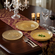 HELIOS Gilded Glass Dinner Plate Set