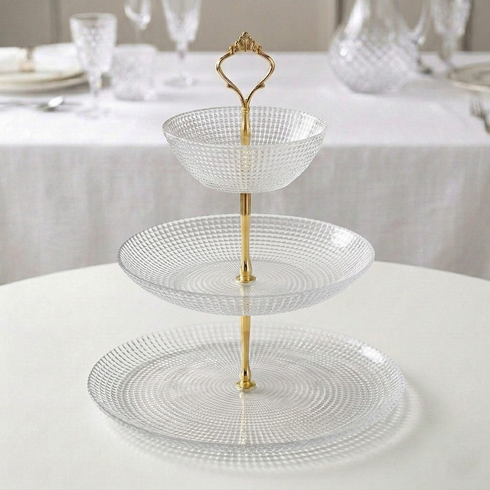 Helios Glass Tiered Plate