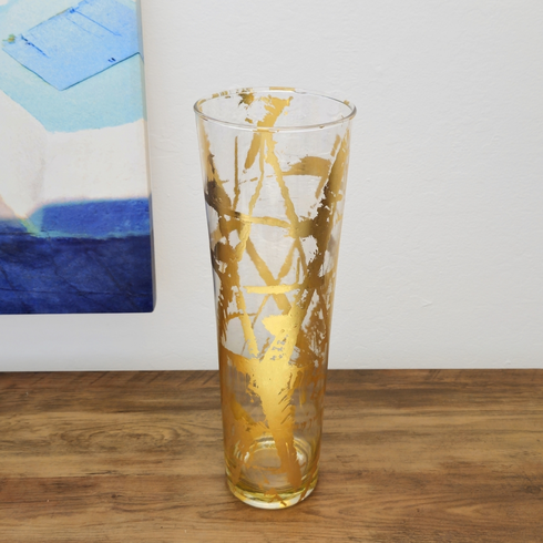 IRIS 16" Brush Gilded Vase