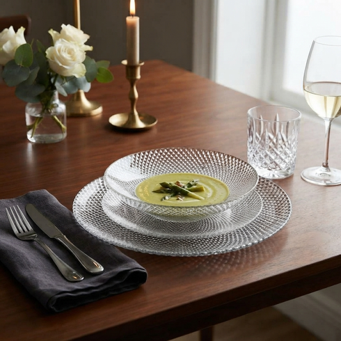 MARQUIS 12PC Glass Dinner Plate Set