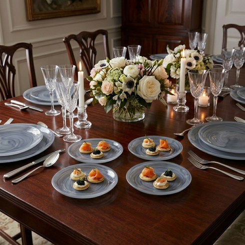 NUAGE 12PC Dinner Plate Set Graphite