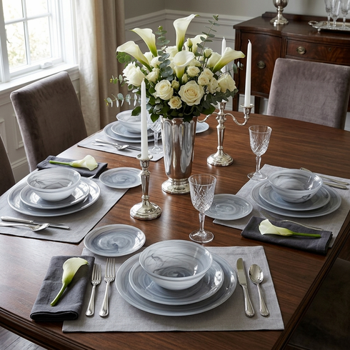 NUAGE 16PC Dinnerware Set Graphite