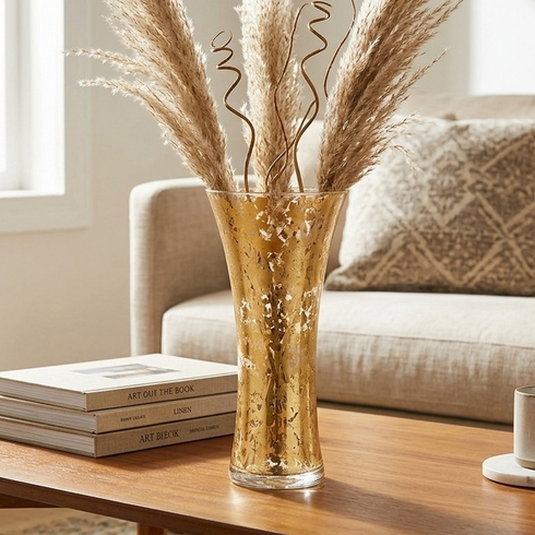 PATTY 12" Marble Gilded Vase