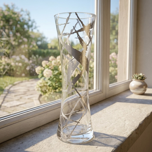 PATTY 20" Brush Gilded Vase