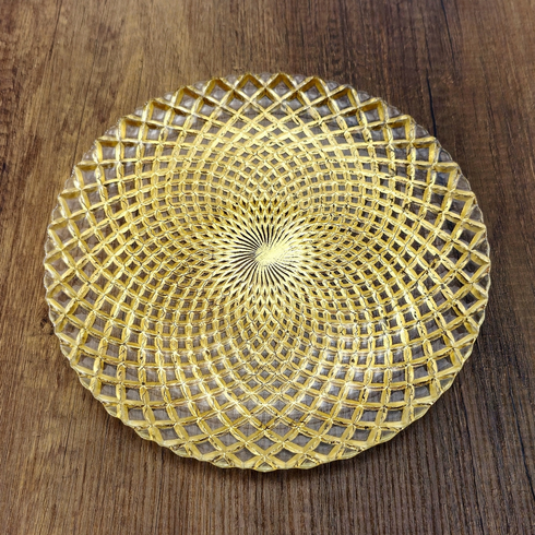 PAVO Gilded Glass Dinner Plate