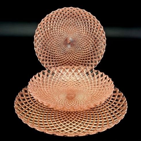 PAVO Gilded Glass Dinner Plate Set