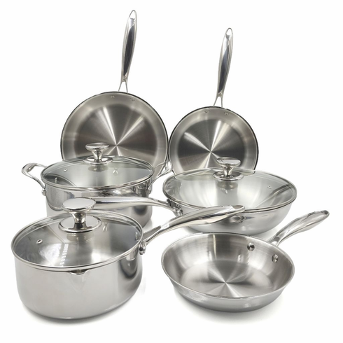 Tri-Ply Clad 18/10 Stainless Steel Cookware Set