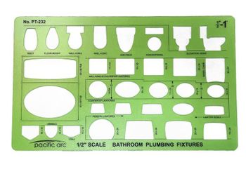 1/2"=1' Bathroom Plumbing Template