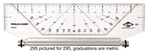 10" Metric Parallel Glider Alvin Rolling Ruler