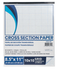 10x10 Grid 08.5x11 Pad 50 Sheets Cross Section Graph Paper 20lb