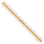 12" Architects Scale Ruler 1/8", 1/4", 1/2", 1", 1 1/2", 3" to foot 4 Bevel Scale