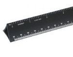 12" Hollow Black Aluminum Architects Scale by Alumicolor