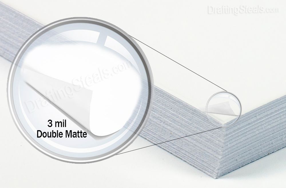 24" x 36 3 Mil Double Matte Drafting Film 100 Sheets