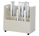 21 Slot Safco Mobile Roll File with 3 3/8" Bins