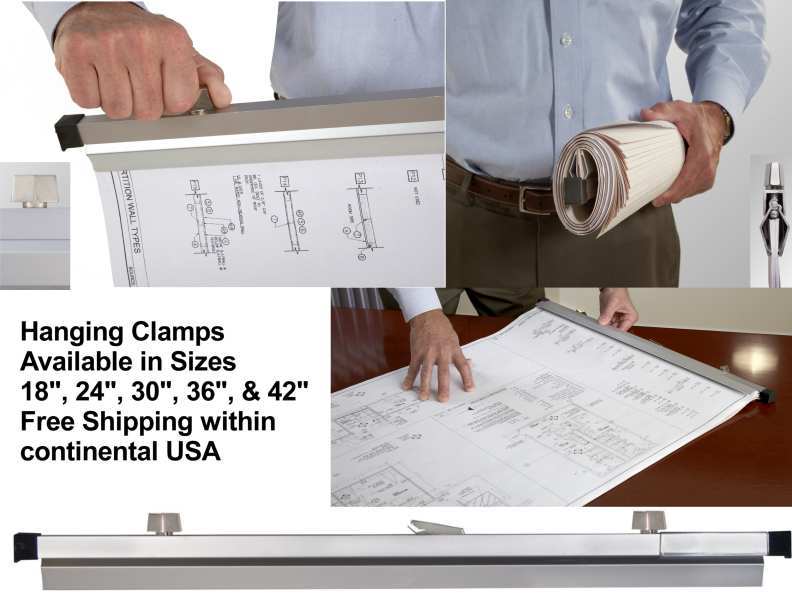 24" Blueprint Hanging Clamps Pkg 6 by Brookside Design