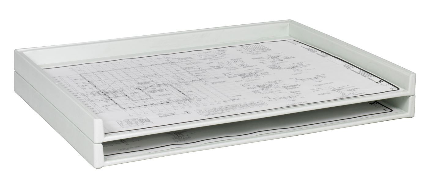 26X39" Safco Giant Stack Blueprint Racks Pkg 2 Trays 3" Depth