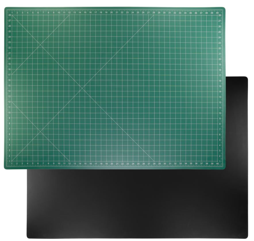 30x42 Self Healing Cutting Mat Green Grid Black Plain