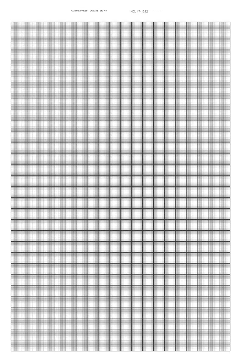 471242 20 x 20" K&E Grid Tracing Graph Paper Size 11" x 16 1/2"