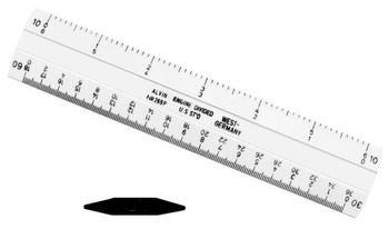 6" 269P Engineers Scale Ruler 10 30 40 50 60 PPI Double Numbered 4 Bevel Scale
