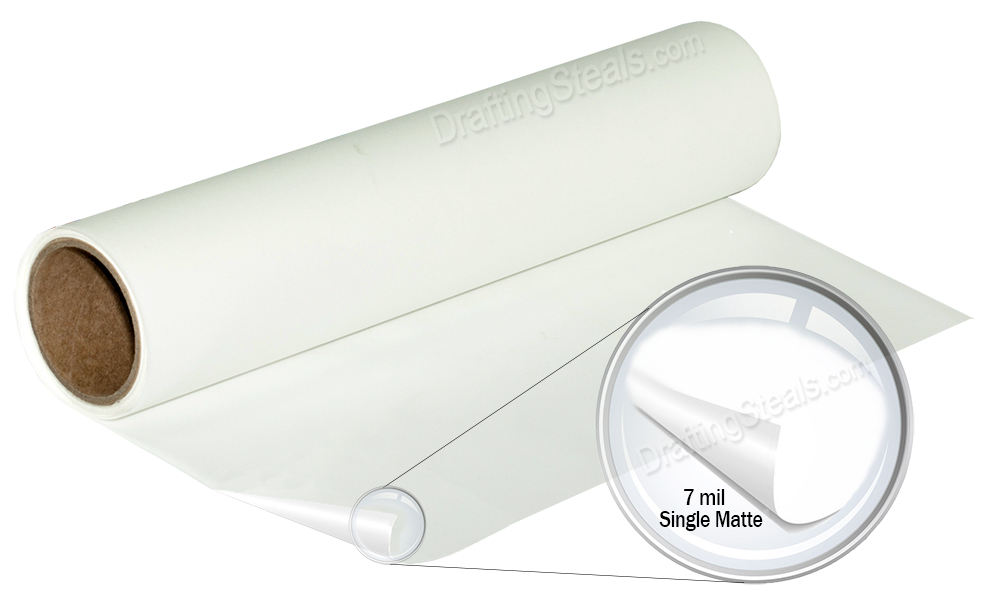 7 Mil Single Matte Drafting Film Roll & Sheets of Mylar Film