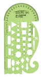 All-Purpose Small Shapes Template has Protractor & Ruler