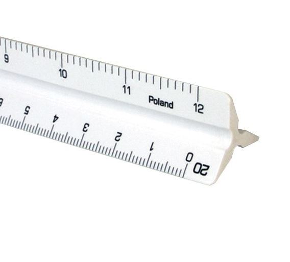 12" Engineer Scale Scholastic Ruler White or Yellow