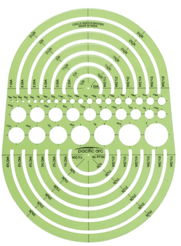 Circle Radius Master Template 48 Circles, 3/64" to 7"