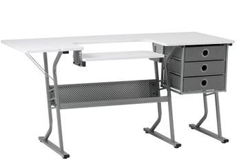 Eclipse Ultra Sewing Table in White/Gray