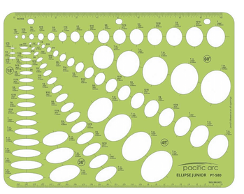 Ellipse Master Template 79 Ellipses  1/8"  to 1 5/8"