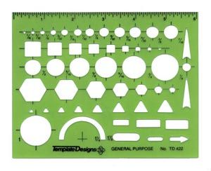 General Purpose Small Shapes Template & Ruler by Rapid Design
