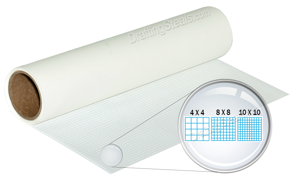 Grid Clearprint Vellum Paper Roll 1000H Sizes for Drafting & Tracing