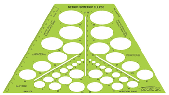 Isometric Ellipse Template Metric 35 & 16 Degrees