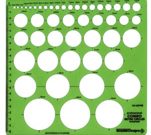 Pickett Metric Circle Master Template 1304I 48 Circles 2mm to 50mm Size